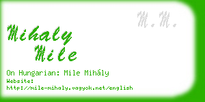 mihaly mile business card